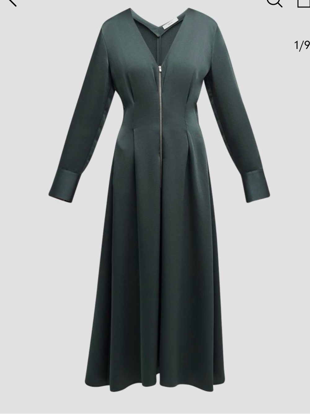 Vince Forest Green Long-Sleeve V-Neck Maxi Dress- NWOT